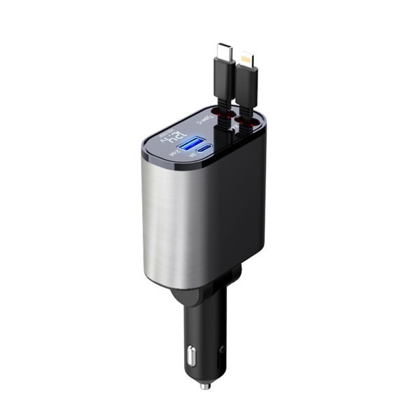 Metal Car Charger Cigarette Lighter USB & TYPE-C Adapter - Image 4